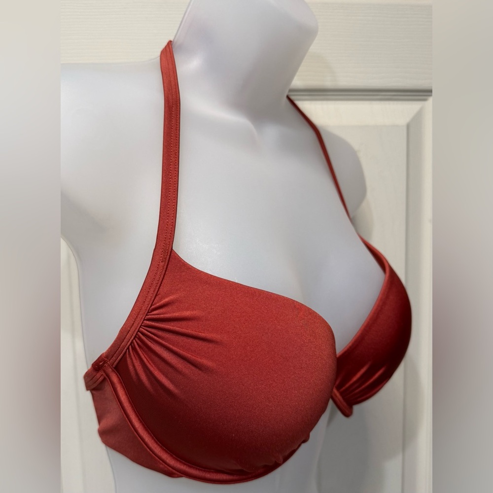 H&M Super Push-up Burnt Orange Halter Bikini Top